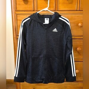 *NWOT* Adidas Dark Heather Grey Zip-Up Hoodie. Size Boys Large.